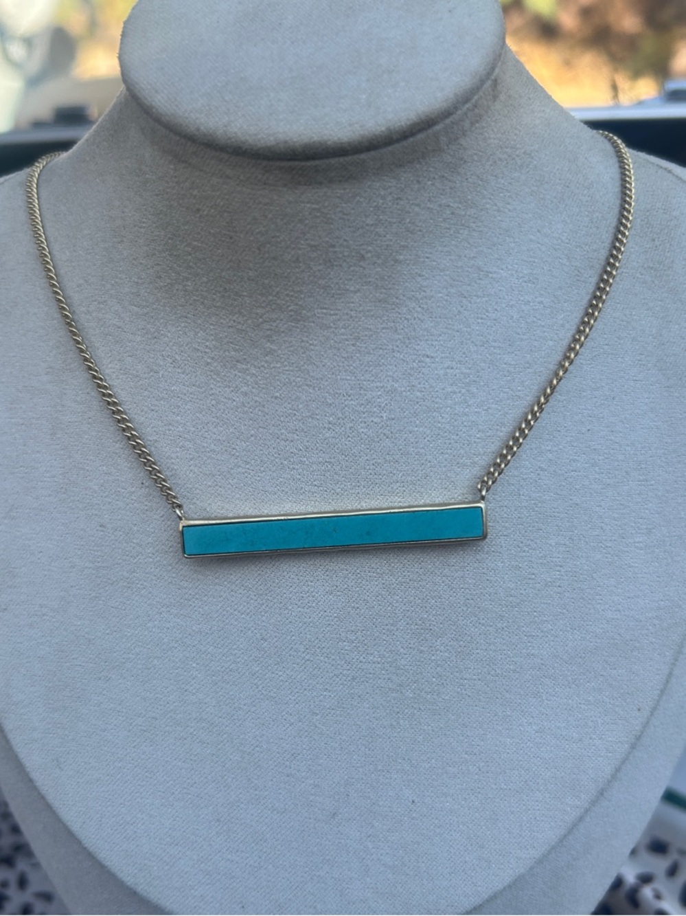 Esquire Turquoise Inlay Gold-Tone Bar Necklace - Men's